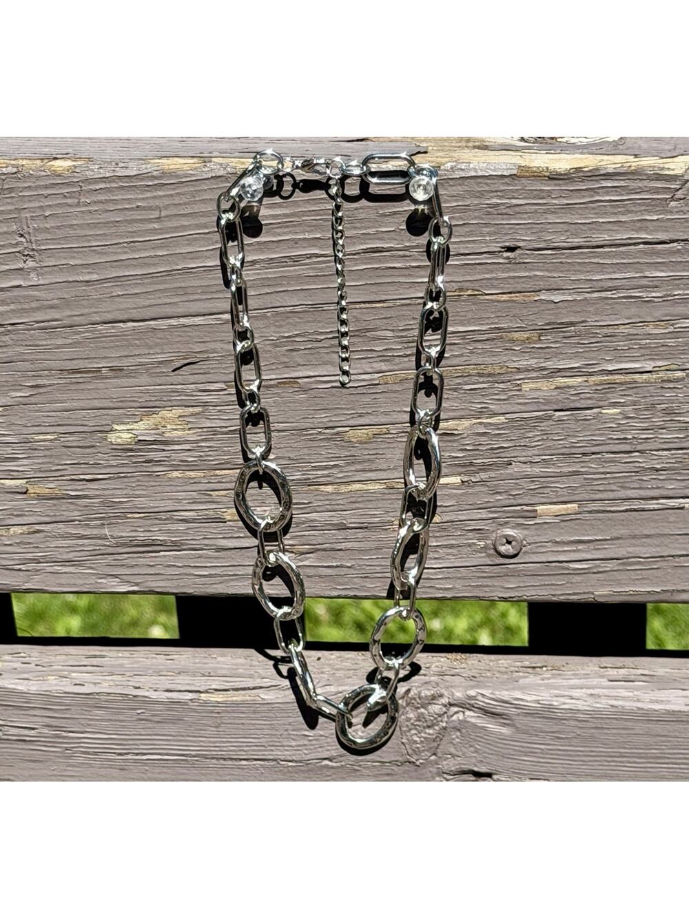 NEW Stainless Steel Paper Clip Chain Link Bracelet (8") Adjustable Lightweight